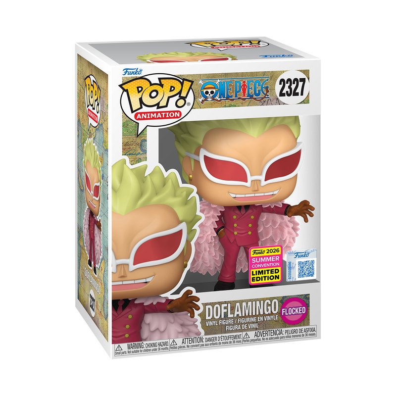Funko Pop Doflamingo Flocked #2327 en caja