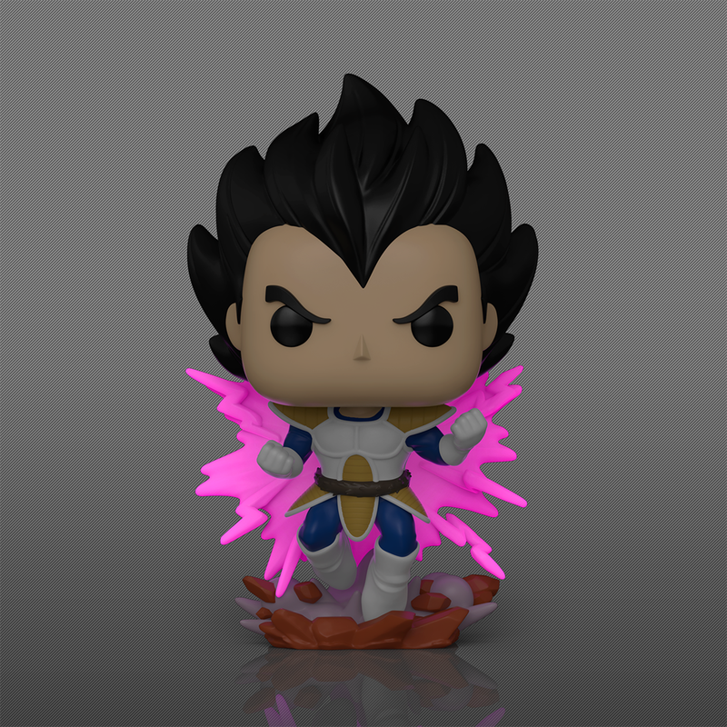 Vegeta Galick Gun con aura que brilla en la oscuridad
