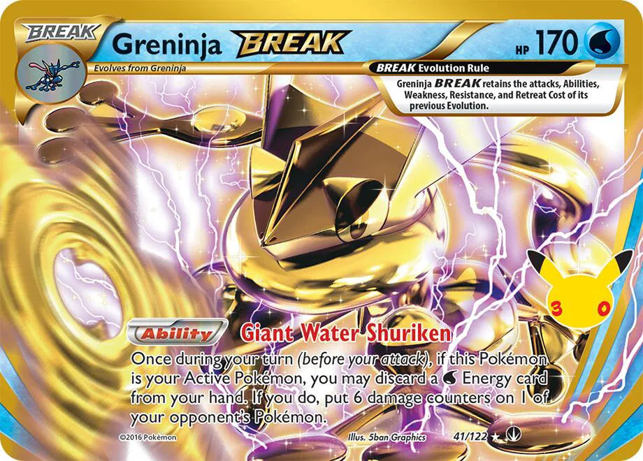 Greninja BREAK 41/122 – Sello 30 aniversario – Pokémon TCG en inglés