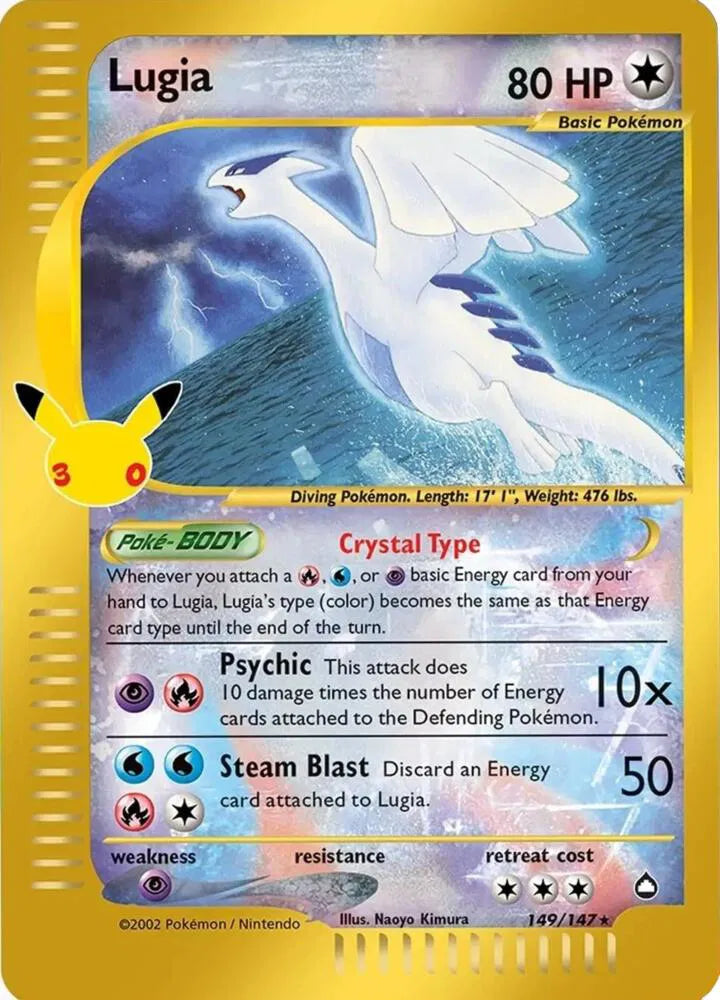 Lugia 149/147 – Sello 30 aniversario – Pokémon TCG en inglés