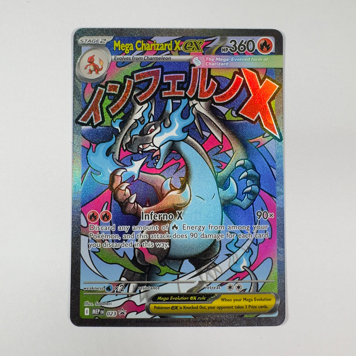 Mega Charizard X ex MEP EN 023 frente