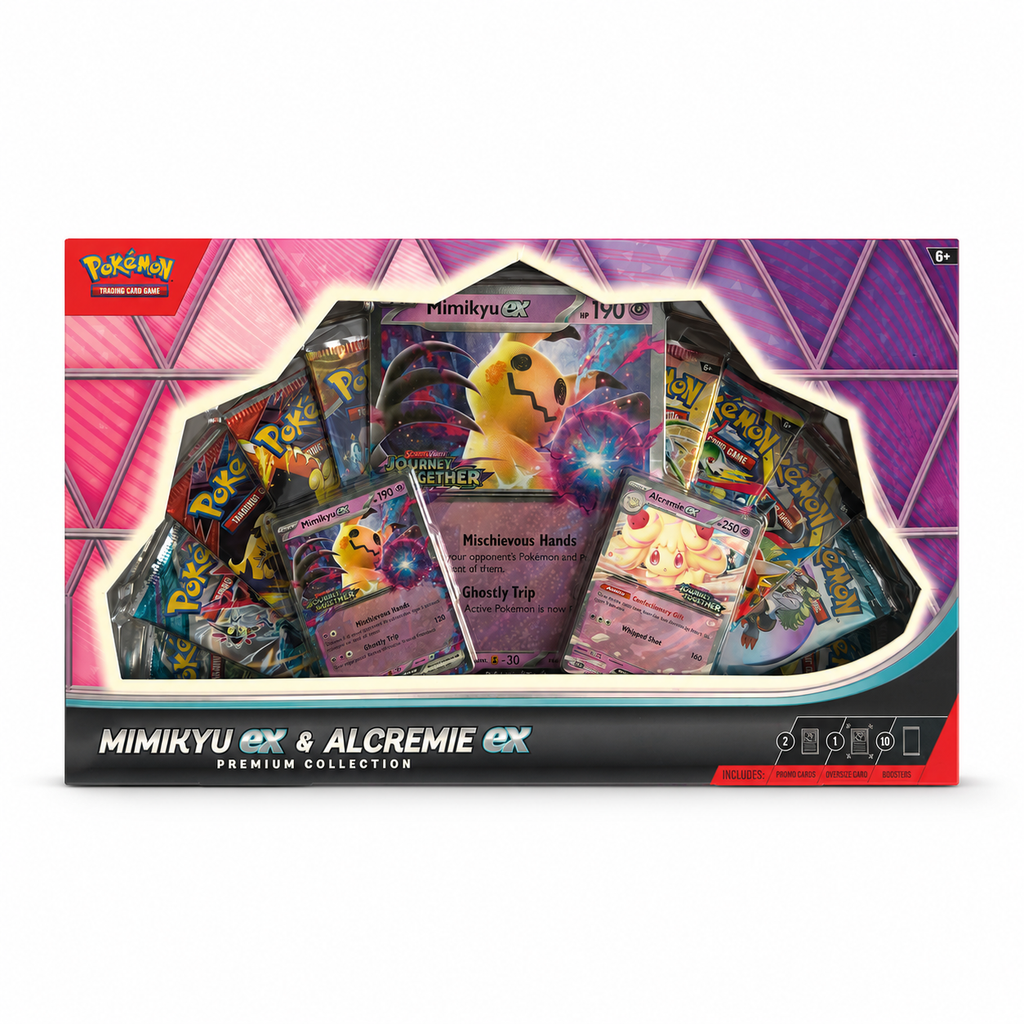 Mimikyu ex y Alcremie ex Premium Collection vista frontal