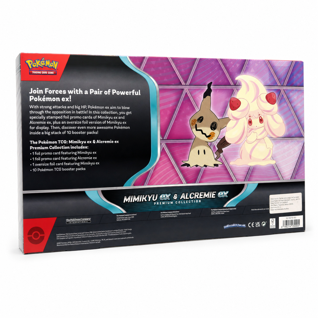 Mimikyu ex y Alcremie ex Premium Collection reverso