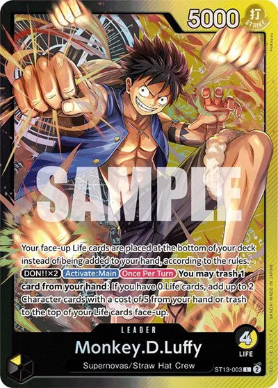Monkey D. Luffy ST13-003 líder Ultra Deck The Three Brothers
