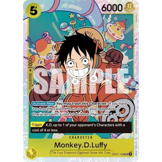 Carta One Piece Card Game Monkey D. Luffy OP07-109 SR en inglés
