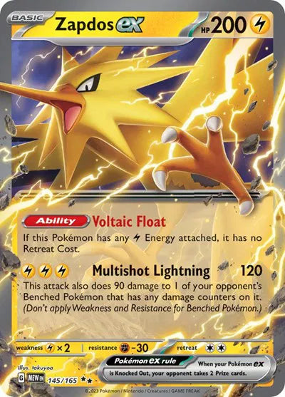 Zapdos ex 145/165 – Pokémon TCG (Inglés)