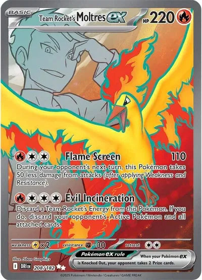 Team Rocket's Moltres ex 208/182 – Pokémon TCG (Inglés)