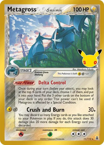 Metagross 11/113 Delta Species – Sello 30 aniversario – Pokémon TCG (Inglés)