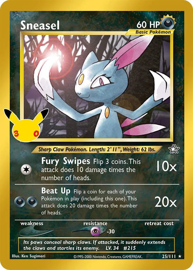 Sneasel 25/111 – Sello 30 aniversario – Pokémon TCG (Inglés)