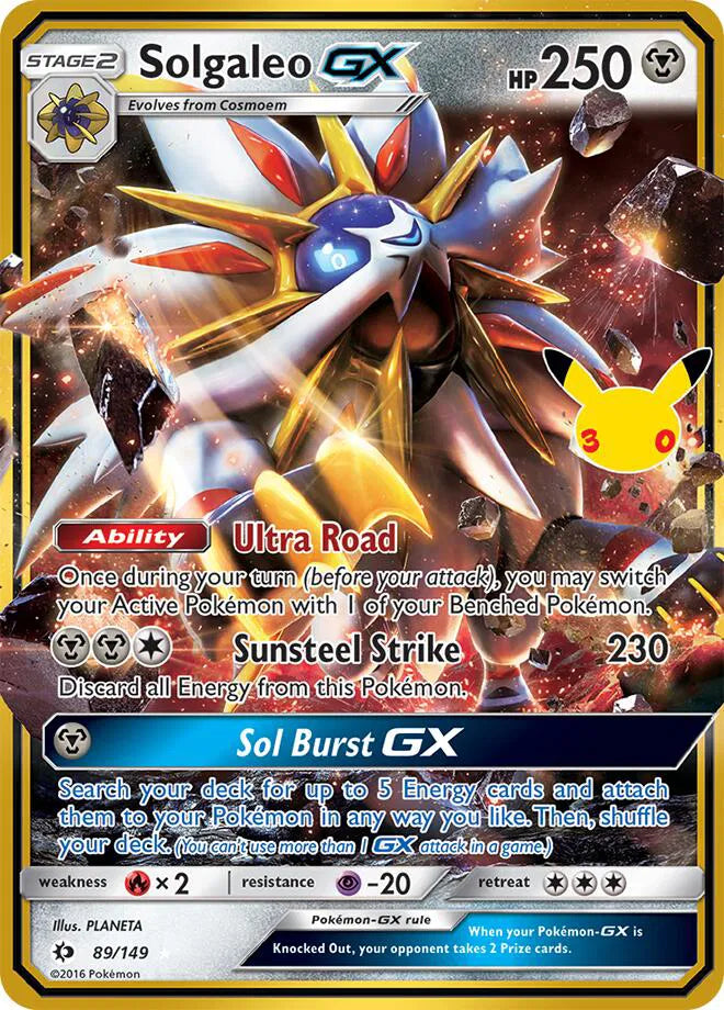 Solgaleo GX 89/149 – Sello 30 aniversario – Pokémon TCG (Inglés)