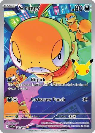 Scraggy 140/128 – Sello 30 aniversario – Pokémon TCG (Inglés)