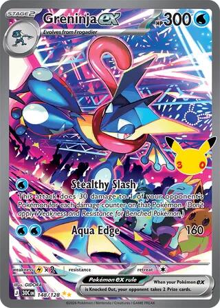 Greninja ex 148/128 – Sello 30 aniversario – Pokémon TCG (Inglés)
