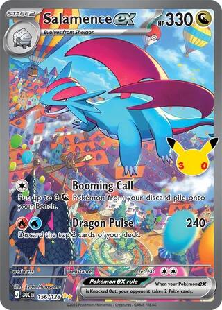 Salamence ex 156/128 – Sello 30 aniversario – Pokémon TCG (Inglés)