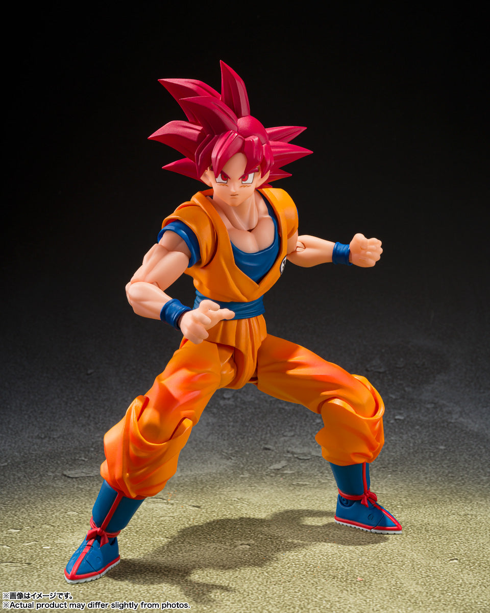 S.H.Figuarts Super Saiyan God Son Goku en pose de combate