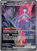 Carta Team Rocket’s Mewtwo ex 231/182 en inglés, con Mewtwo y Giovanni