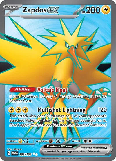 Zapdos ex 192/165 – Pokémon TCG en inglés